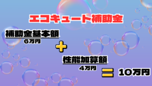 ライフサワダが扱うエコキュートを設置した場合の補助金の内容とその金額は本体代で6万円と性能加算額で4万円で10万円もエコキュート入れ替えるとお得になる