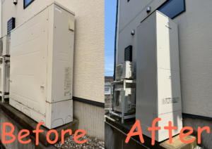 金沢市のお客様でエコキュートが故障してからライフサワダが60分対応の上で施工を当日に行ったエコキュートの施工事例