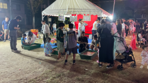 金沢市松村の夏のイベント夏祭りで松村第一町会子ども会主催のスーパーボールすくい