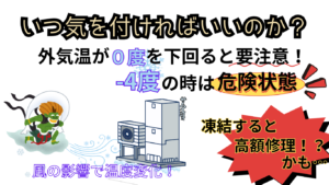 エコキュートの凍結に関しては外気温が-4度の時はとても危険な状態
