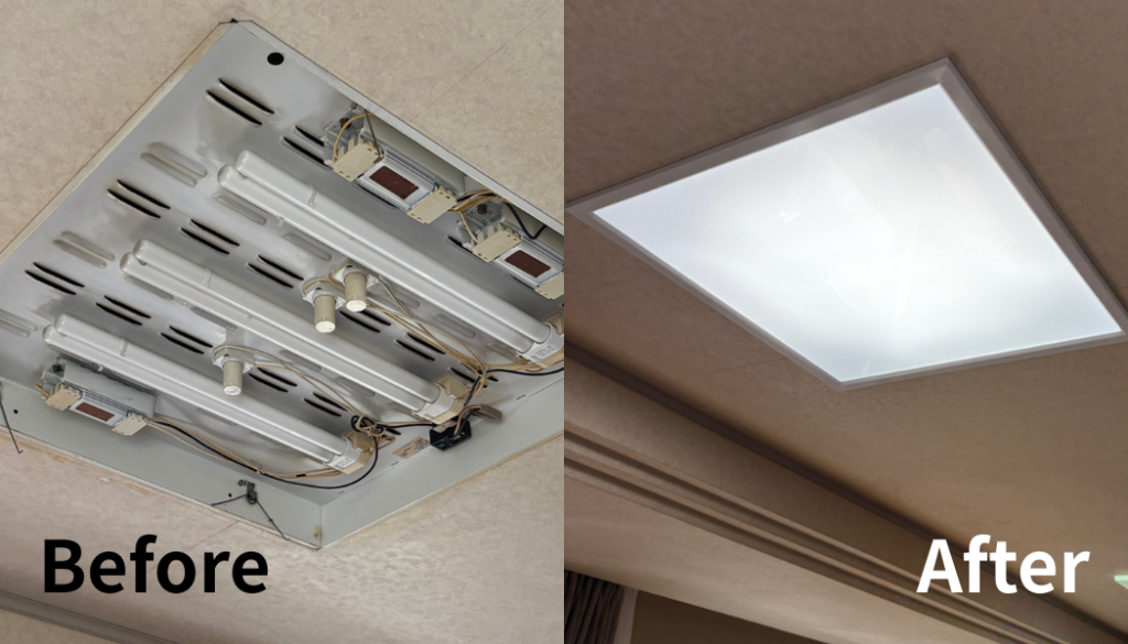 金沢市で電気工事したLED埋込照明の施工事例